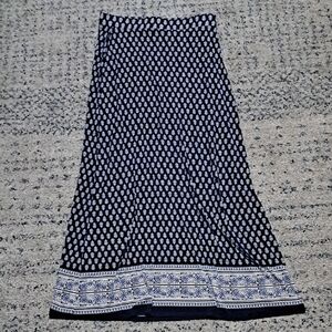 Dalia Navy Blue and White Maxi Skirt